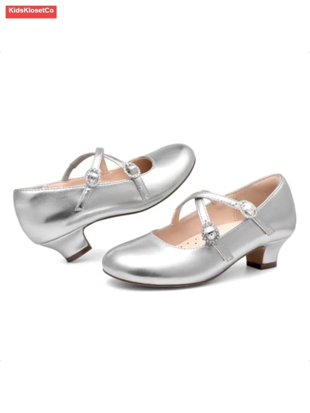 Girls Mary Jane Pumps with Low Heel for Weddings & Parties